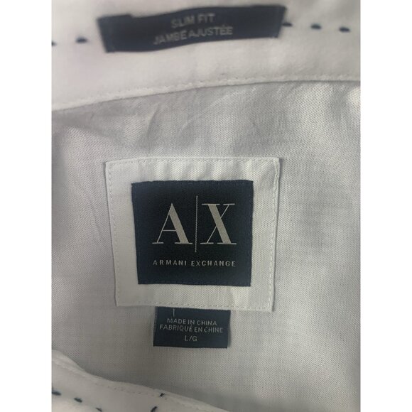 A/X Armani Exchange Slim Mens Cotton Contrast Trim L/S Button Down Shirt Size L - Picture 8 of 12